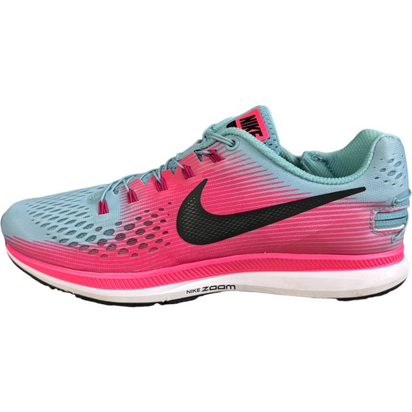 Nike Air Zoom Pegasus 34 Women's Sneaker Running Shoe Size 10 Blue Racer Pink - Picture 2 of 11
